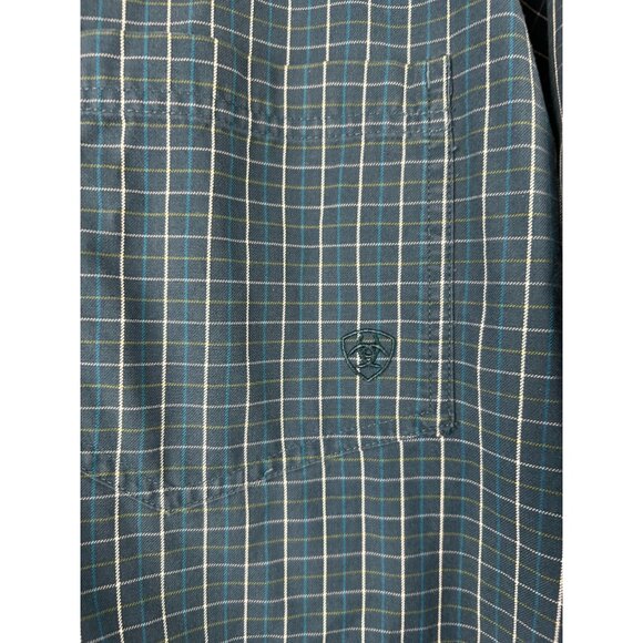 Ariat Pro Series Button Down Shirt Mens XLarge  Blue Long Sleeve Check - Picture 9 of 13